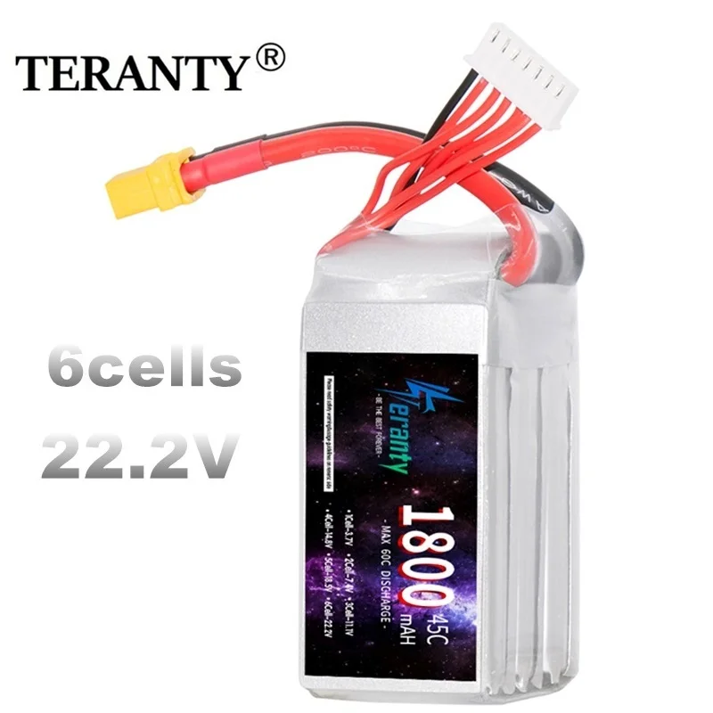 Литий-полимерный аккумулятор TERANTY 6S, 22,2 в, 1800 мАч, FPV, батарея для дрона с XT60, XT90, DEANS T, для самолета, вертолета, перезаряжаемая батарея
Литий-полимерный аккумулятор TERANTY 6S, 22,2 в, 1800 мАч, FPV, батарея для дрона с XT60, XT90, DEANS T, для самолета, вертолета, перезаряжаемая батарея