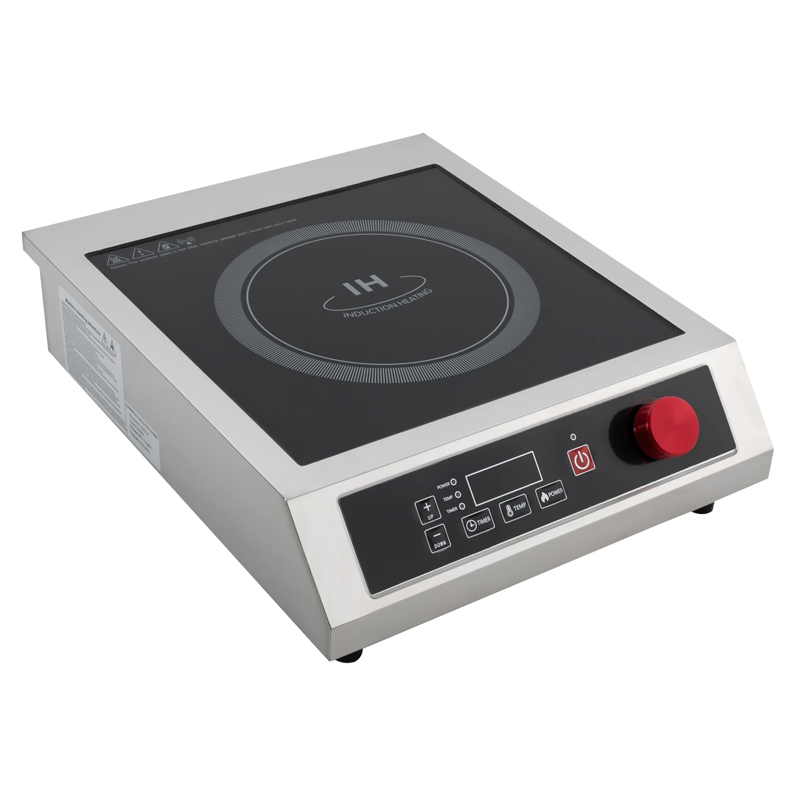 Heavy Duty Countertop Induction Cooker Precise Digital Sensor Control Multi Gear Power And Temperature Setting Accurate Minute Adjustment Timing Function Sturdy Stainless Steel Body High Load Bearing Stable Heating No Assembly Needed