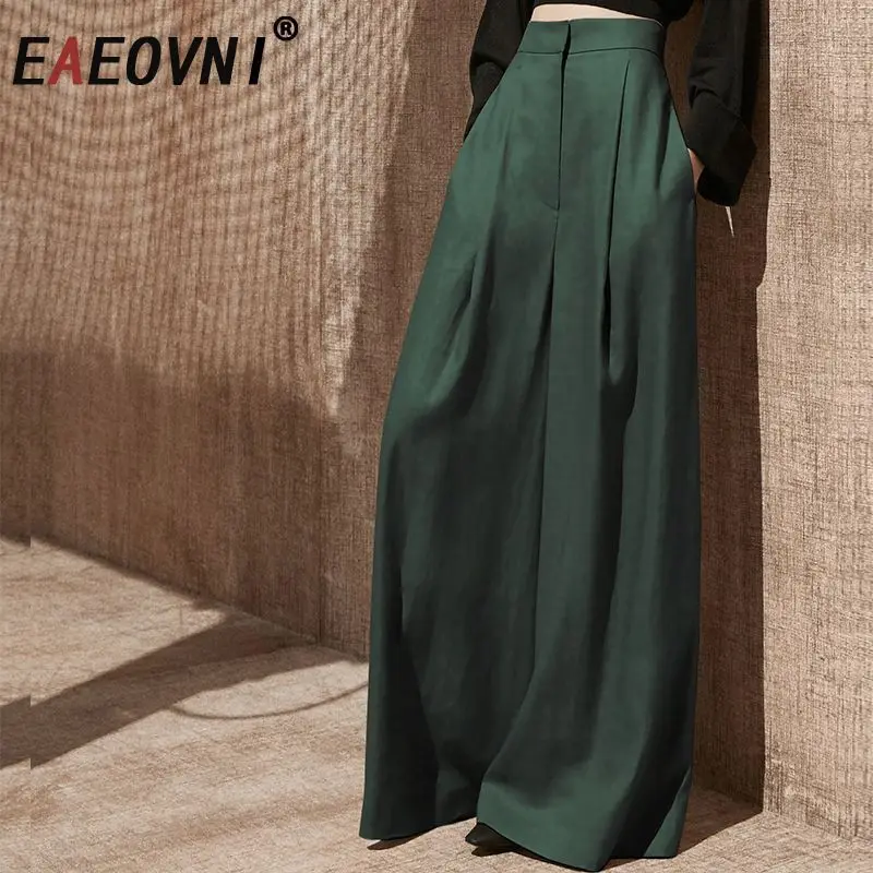 EAEOVNI Fashion High Waist Wide Leg Long Pants Women Solid Color Casual Loose Trousers Office Lady 2025 New Clothing
EAEOVNI Fashion High Waist Wide Leg Long Pants Women Solid Color Casual Loose Trousers Office Lady 2025 New Clothing