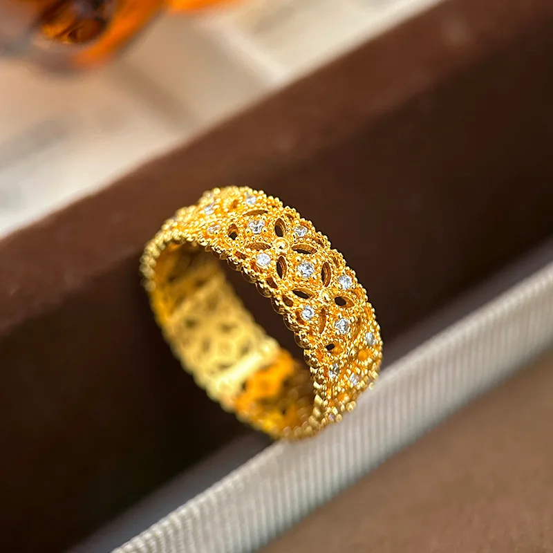 Luxury 24K 9999 Pure Gold real gold Light Luxury Women's Lace Hollow-out Ring
Luxury 24K 9999 Pure Gold real gold Light Luxury Women's Lace Hollow-out Ring