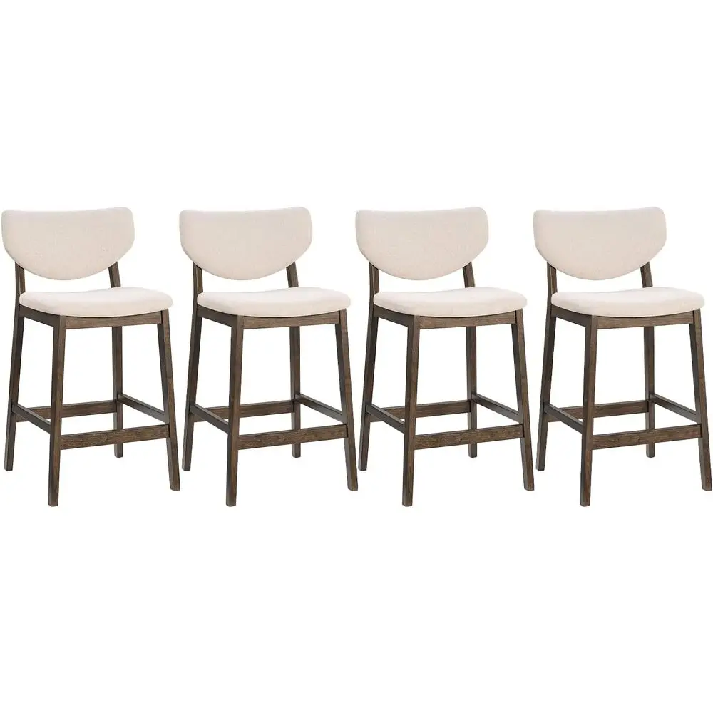 Set of 4 26 Upholstered Counter Height Bar Stools with Backrest and Rubberwood Legs - Walnut & Beige for Modern Kitchen and Dini
Set of 4 26 Upholstered Counter Height Bar Stools with Backrest and Rubberwood Legs - Walnut & Beige for Modern Kitchen and Dini