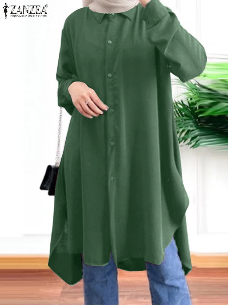 Eid Abaya Spring Women's Tops Muslim Solid Long Shirt ZANZEA Tukey Blouse Lapel Neck Long Sleeve Buttons Shirts Isamic Clothing
Eid Abaya Spring Women's Tops Muslim Solid Long Shirt ZANZEA Tukey Blouse Lapel Neck Long Sleeve Buttons Shirts Isamic Clothing