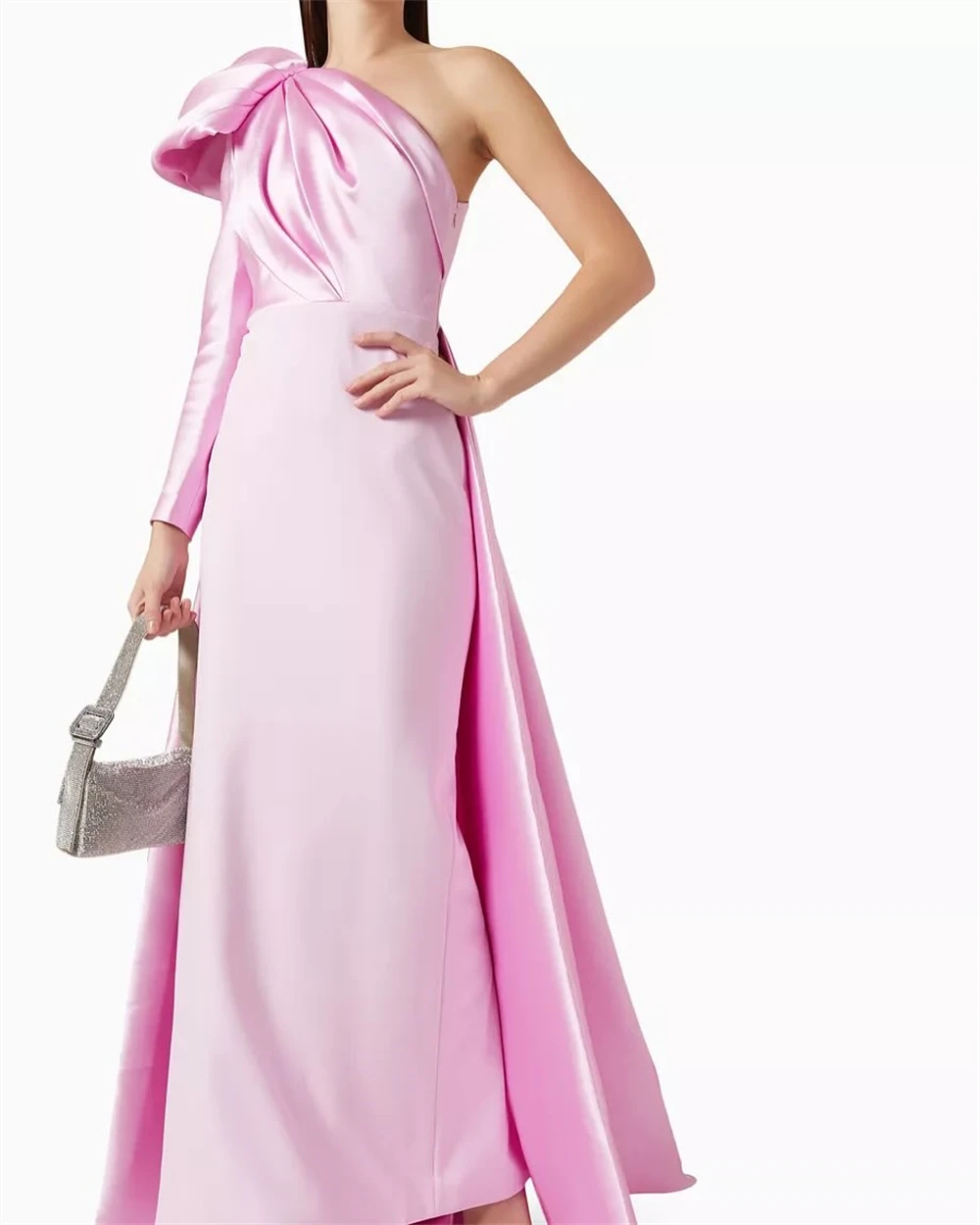 Customized High Quality Pink Satin Evening Dress One Shoulder Party Dress Exquisite Bespoke Occasion Gowns 3/4 Sleeves Soft
Customized High Quality Pink Satin Evening Dress One Shoulder Party Dress Exquisite Bespoke Occasion Gowns 3/4 Sleeves Soft