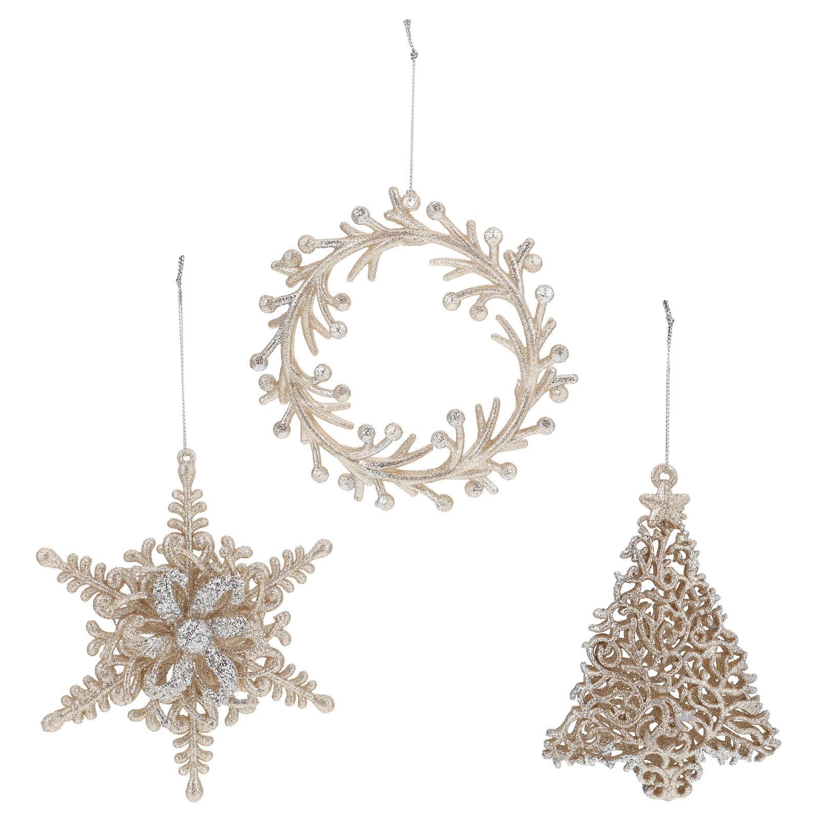 3 Pcs Christmas Tree Adornments Glitter Snowflake Hanging Decorations Plastic Pendant Xmas Home Decors Durability Chic
3 Pcs Christmas Tree Adornments Glitter Snowflake Hanging Decorations Plastic Pendant Xmas Home Decors Durability Chic