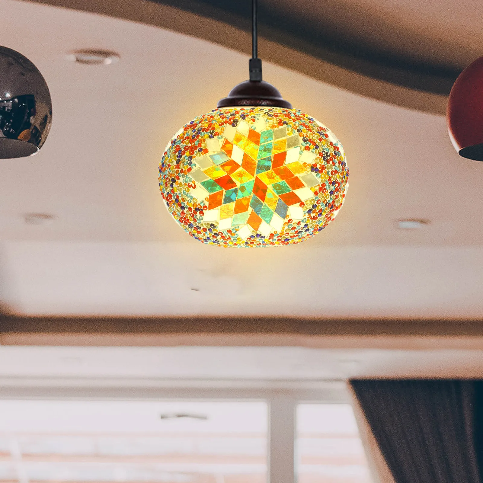 Colorful Glass Lamp Shade 1 Unit Stylish Mosaic Pattern Easy Install Light Bulb Protection Cover for Table Floor Desk Lamp
Colorful Glass Lamp Shade 1 Unit Stylish Mosaic Pattern Easy Install Light Bulb Protection Cover for Table Floor Desk Lamp