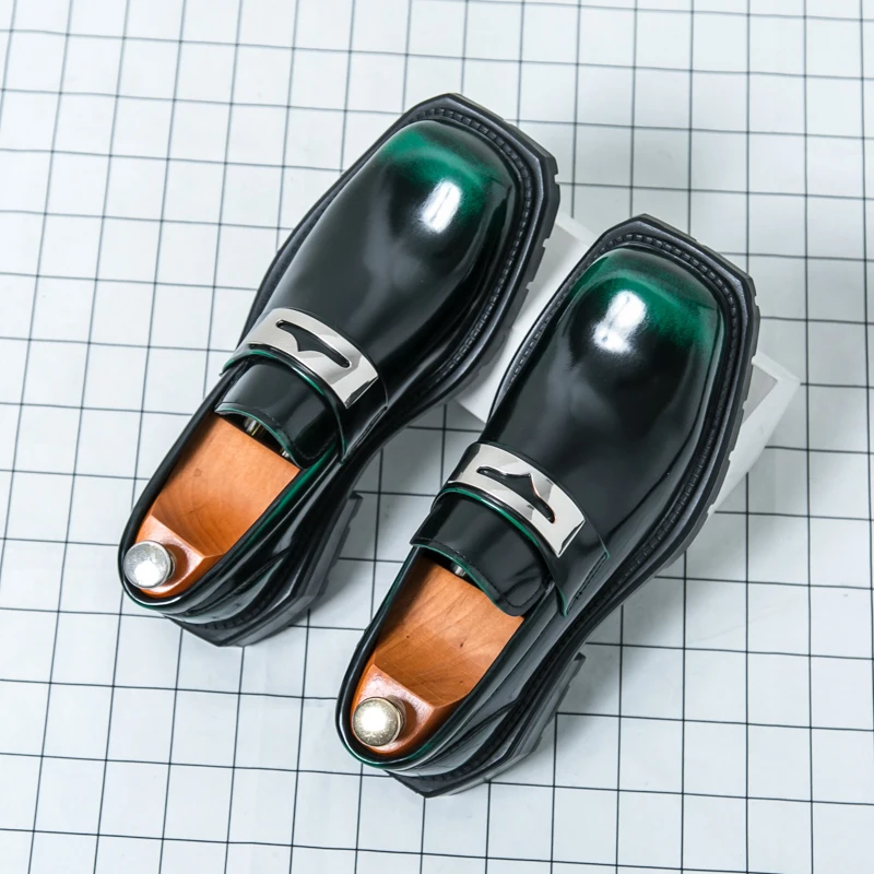 2025 Spring Adult Men's Wedding Shoes New Green Thick Soled Loafers Fashion Waterproof Platform Square Toe Business Casual Shoes
2025 Spring Adult Men's Wedding Shoes New Green Thick Soled Loafers Fashion Waterproof Platform Square Toe Business Casual Shoes