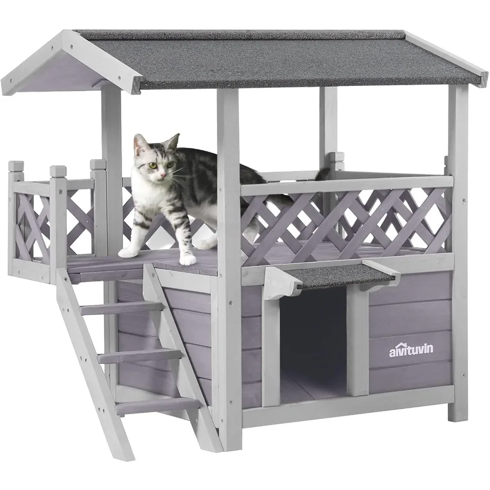 Cat House Outdoor Indoor Feral Kitty Shelter with Escape Door for Cats, Weatherproof Roof
Cat House Outdoor Indoor Feral Kitty Shelter with Escape Door for Cats, Weatherproof Roof