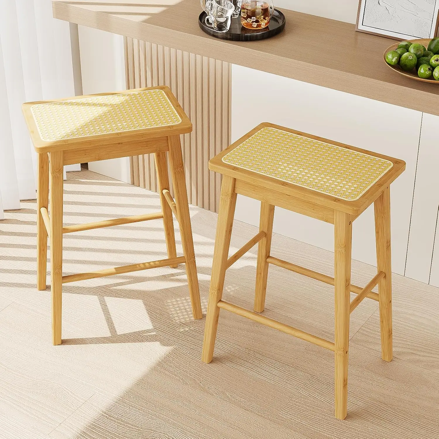 Bar Stools Set Of 2, Counter Height Kitchen Stool 24 H Bar Stools Backl Boho Mid Bar Stools Rattan Like Counter Stools (Natural
Bar Stools Set Of 2, Counter Height Kitchen Stool 24 H Bar Stools Backl Boho Mid Bar Stools Rattan Like Counter Stools (Natural