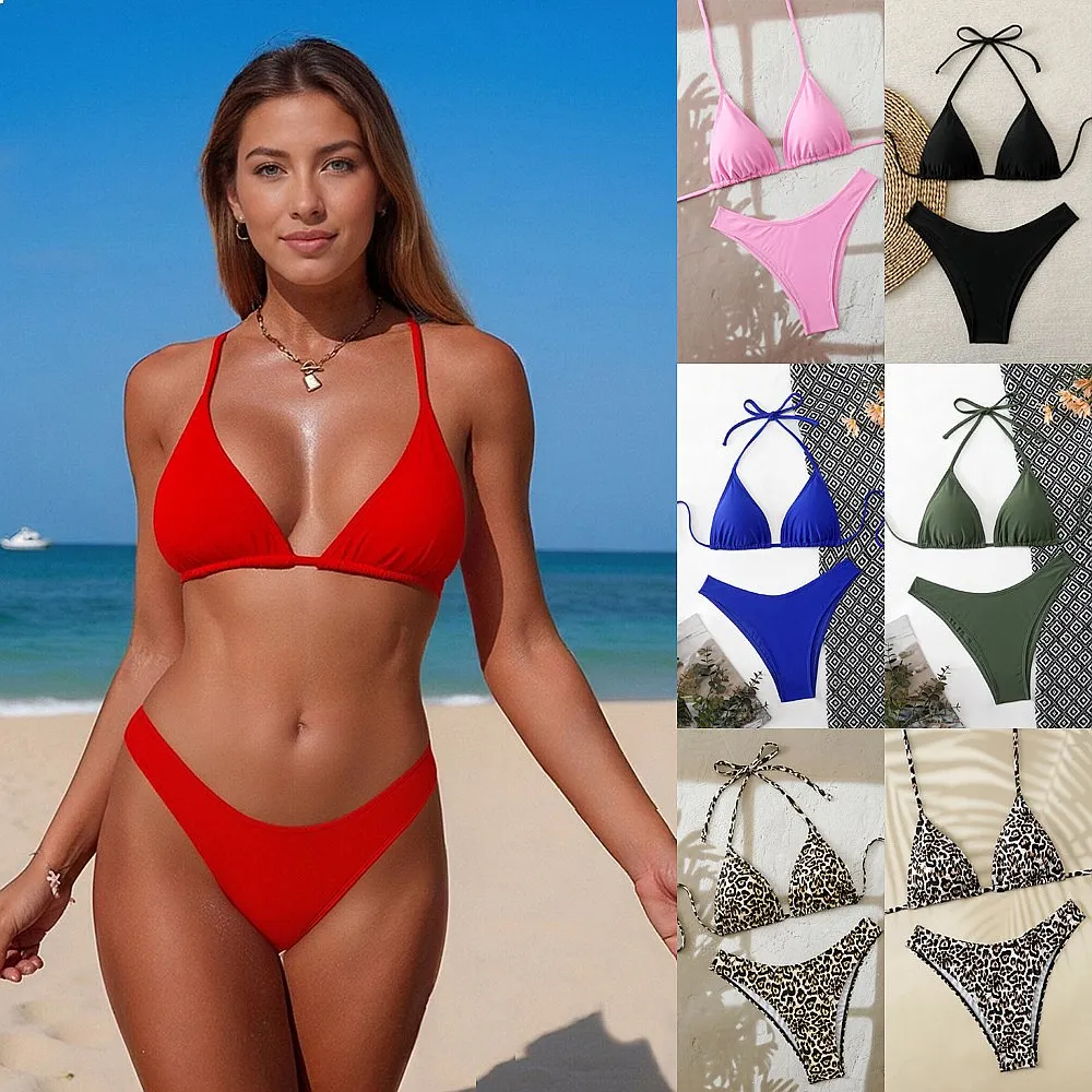 2026 Solid Triangle Push Up Sexy Two Piece Bikini Set Padded Swimwear For Women Summer Beach Bathing Suit
2026 Solid Triangle Push Up Sexy Two Piece Bikini Set Padded Swimwear For Women Summer Beach Bathing Suit