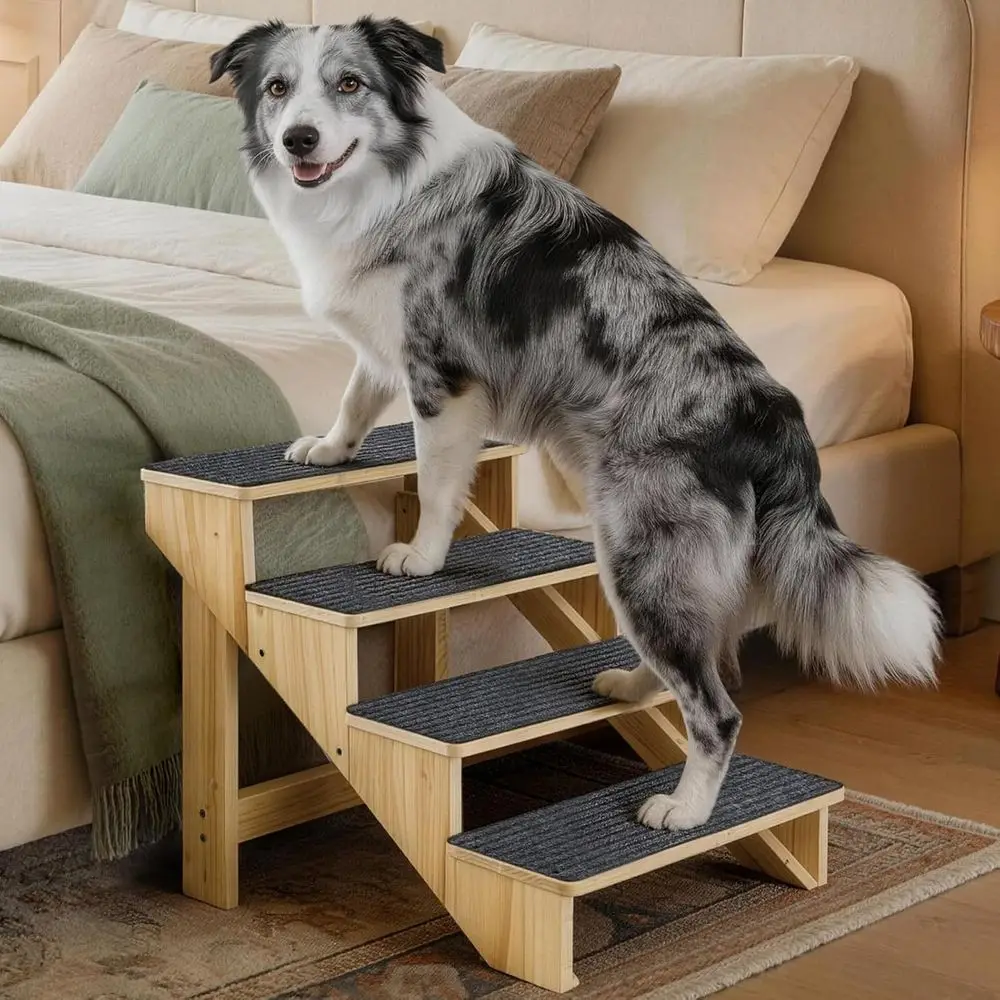 24-Inch Solid Wooden Dog Steps for Large Breeds, Anti-Slip, Ideal for Senior Dogs and Beds with Carpet
24-Inch Solid Wooden Dog Steps for Large Breeds, Anti-Slip, Ideal for Senior Dogs and Beds with Carpet