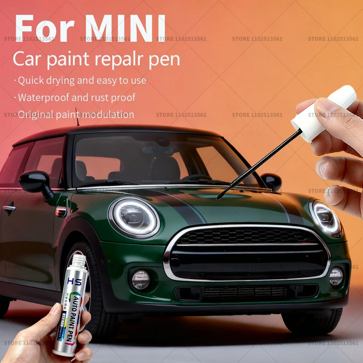 Ручка для ремонта автомобильной краски для MINI Touch Up, средство для удаления царапин, автоаксессуары «сделай сам», черный, белый, 850, синий, красный, 851, золотой, зеленый, C3B, серый C1C
Ручка для ремонта автомобильной краски для MINI Touch Up, средство для удаления царапин, автоаксессуары «сделай сам», черный, белый, 850, синий, красный, 851, золотой, зеленый, C3B, серый C1C