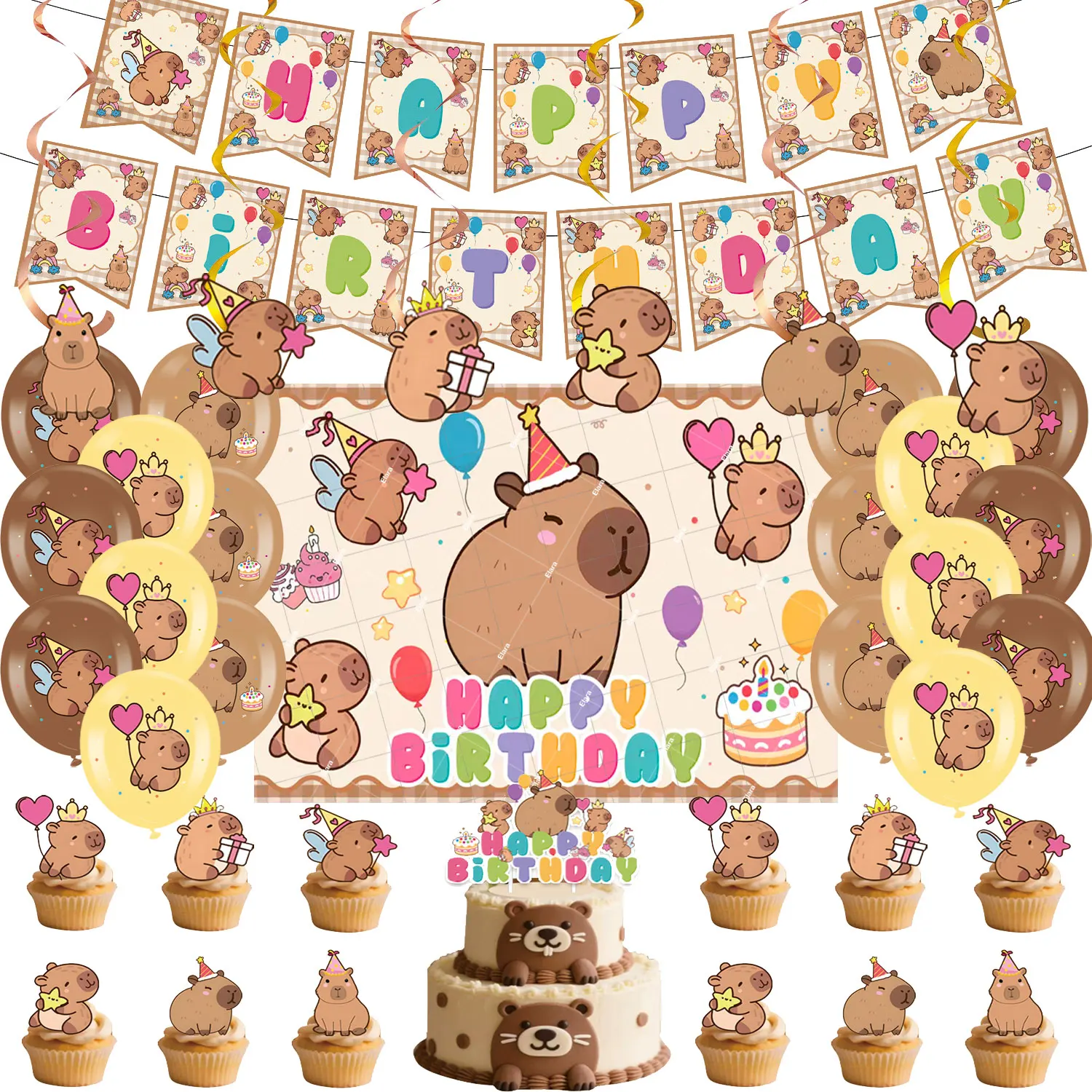 Cartoon New Capybara Theme 0-10th Birthday Party Decor Capybara Balloon Cake Topper Banner Backdrop Baby Shower Kids Gifts
Cartoon New Capybara Theme 0-10th Birthday Party Decor Capybara Balloon Cake Topper Banner Backdrop Baby Shower Kids Gifts