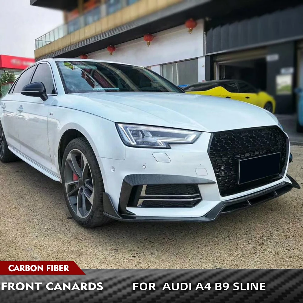 For Audi A4 B9 Sline Carbon Fiber Front Bumper Upper Fog Canard Splitters Fins Front Bumper Racing Canards No for Base or S4
For Audi A4 B9 Sline Carbon Fiber Front Bumper Upper Fog Canard Splitters Fins Front Bumper Racing Canards No for Base or S4