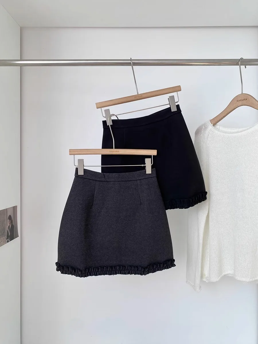 High Waist A-Line Skirt Women's Spring 2026 New Korean Style Prevent Exposure Woolen Half Skirt with Wood Grain
High Waist A-Line Skirt Women's Spring 2026 New Korean Style Prevent Exposure Woolen Half Skirt with Wood Grain