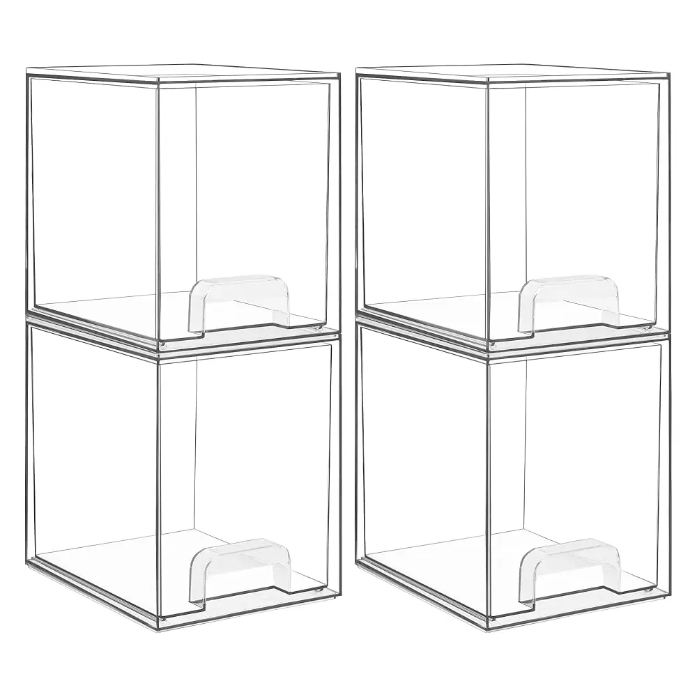 4 Pa Clear Stackable Storage Drawers,7.6"" H Plastic Organizers Bins For Skincare, Bathroom Supplies,I For
4 Pa Clear Stackable Storage Drawers,7.6"" H Plastic Organizers Bins For Skincare, Bathroom Supplies,I For