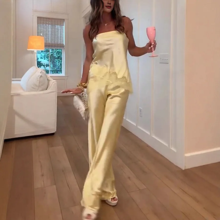 Independent Station Amazon European And American Women's Fashion Cross-Border Strapless Long Pants Two-Piece Set Sleeveless Lace
Independent Station Amazon European And American Women's Fashion Cross-Border Strapless Long Pants Two-Piece Set Sleeveless Lace