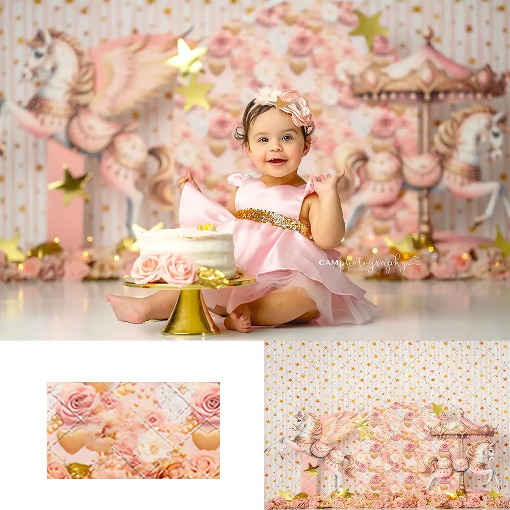 Carousel Dance Birthday Backdrop Kids Baby Cake Smash Photography Props Child Girls Adult Birthday Party Backgrounds
Carousel Dance Birthday Backdrop Kids Baby Cake Smash Photography Props Child Girls Adult Birthday Party Backgrounds