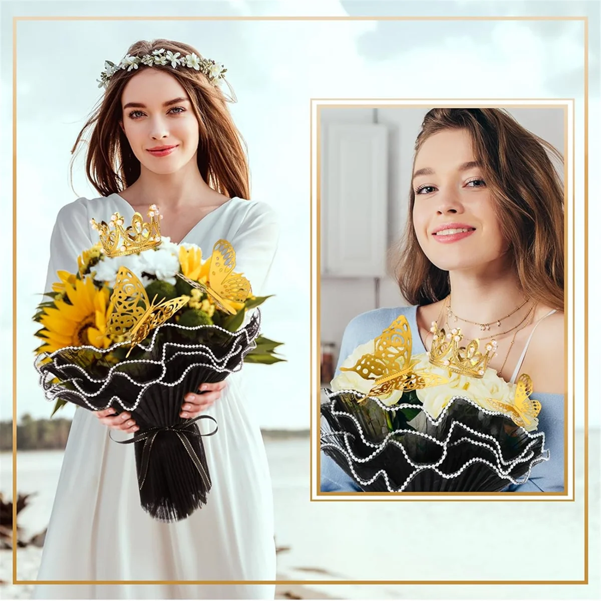 Flower Bouquet Accessories Include 11X157Inch Pearl Edge Wrinkled Flower Wrapping Mesh Paper 4 Floral Crown 12 ButterflyHUG
Flower Bouquet Accessories Include 11X157Inch Pearl Edge Wrinkled Flower Wrapping Mesh Paper 4 Floral Crown 12 ButterflyHUG
