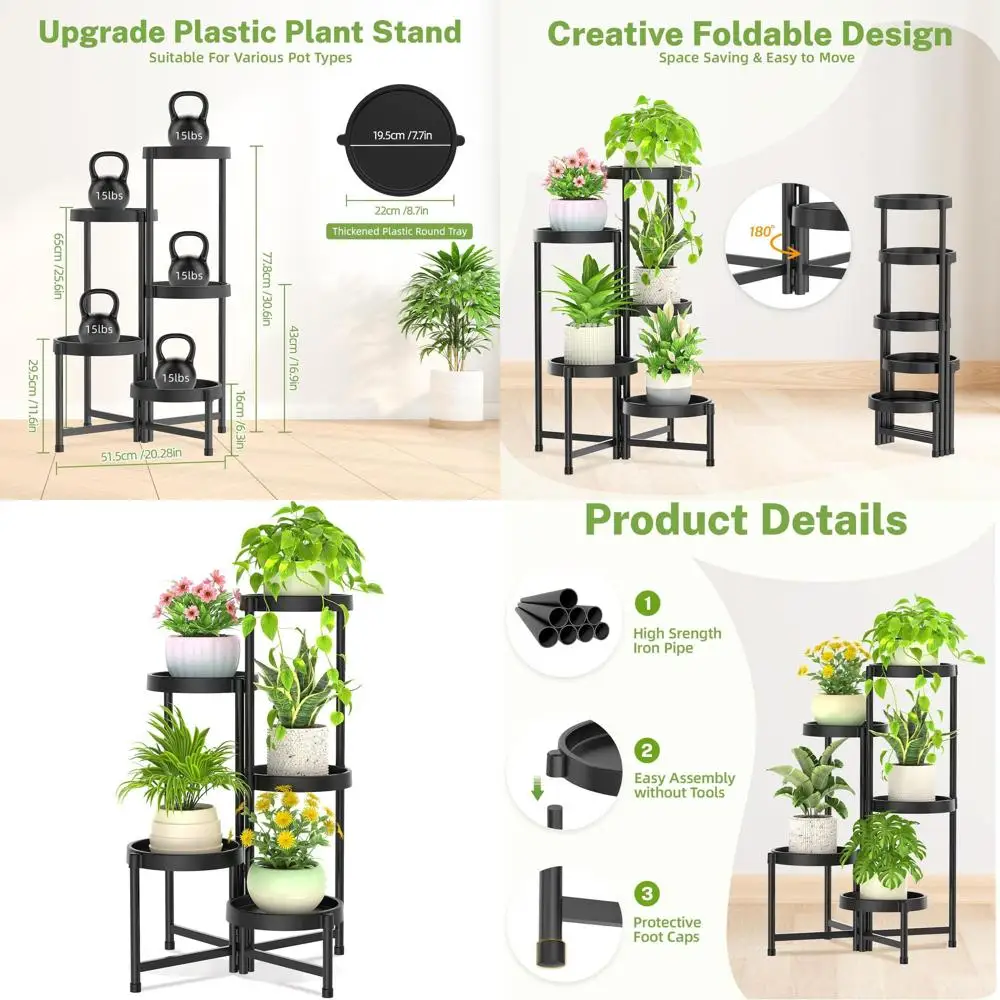 5-ярусная металлическая подставка для орхидей для использования в помещении и на улице, с пластиковым поддоном, идеально подходит для балкона, веранды, гостиной и сада в Эль
5-ярусная металлическая подставка для орхидей для использования в помещении и на улице, с пластиковым поддоном, идеально подходит для балкона, веранды, гостиной и сада в Эль