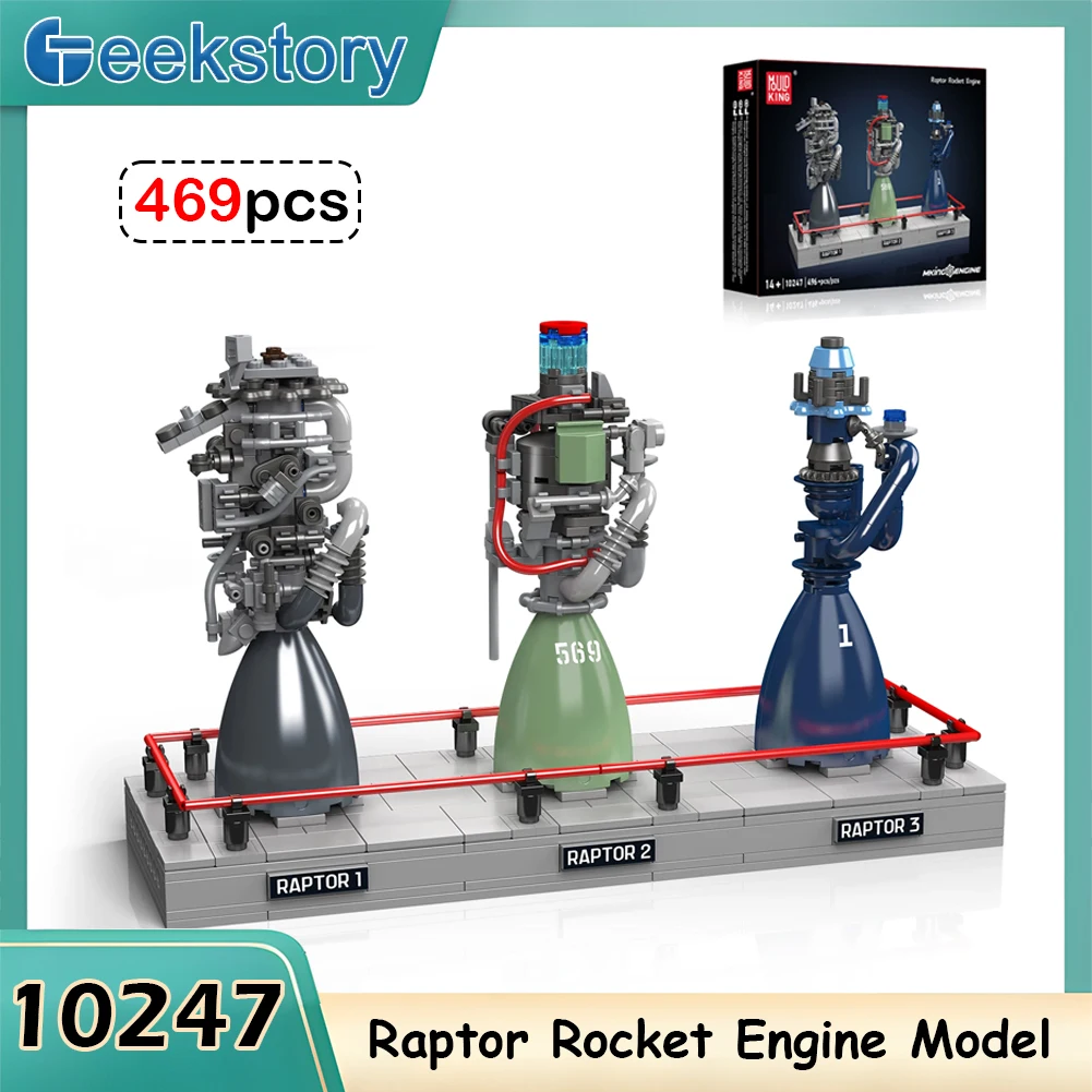 MOLD KING 10247 Raptor Rocket Engine Building Set 496 шт. STEM образовательная модель комплект для исследования космоса с подставкой
MOLD KING 10247 Raptor Rocket Engine Building Set 496 шт. STEM образовательная модель комплект для исследования космоса с подставкой