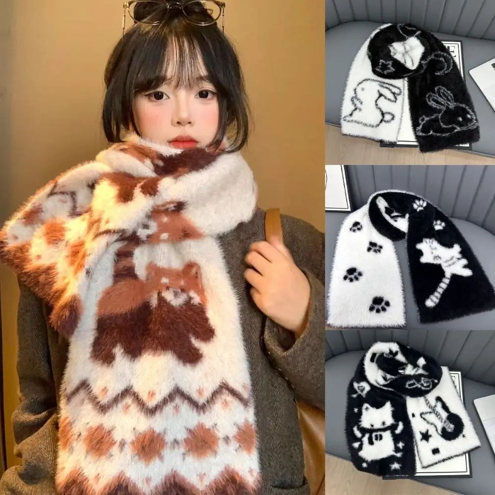 Cute Soft Winter Scarf Warm Black White Shawl Wrap Double-Sided Faux Mink Fur Mink Wool Scarf Women
Cute Soft Winter Scarf Warm Black White Shawl Wrap Double-Sided Faux Mink Fur Mink Wool Scarf Women