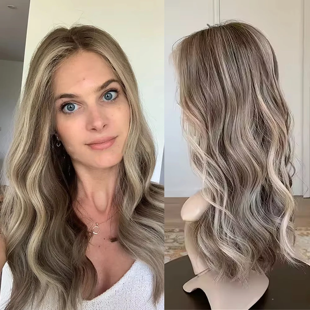 Synthetic Lace Front Wigs for Women 13x4 Realisitc Glueless Long Wavy Wig Ash Highlight Balayage Color Wig 10% Human Hair Blend
Synthetic Lace Front Wigs for Women 13x4 Realisitc Glueless Long Wavy Wig Ash Highlight Balayage Color Wig 10% Human Hair Blend