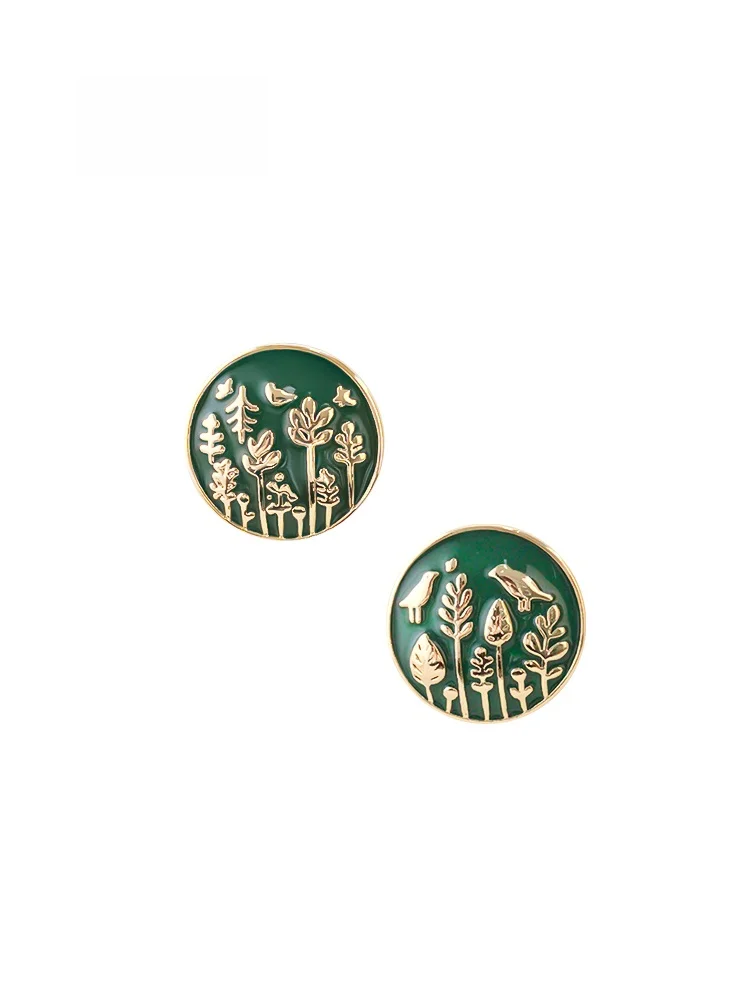 Sumni Handmade Enamel Drip Glaze Green Forest System 18K Gold Plated 925 Silver Needle Earrings Summer Ear Jewelry
Sumni Handmade Enamel Drip Glaze Green Forest System 18K Gold Plated 925 Silver Needle Earrings Summer Ear Jewelry