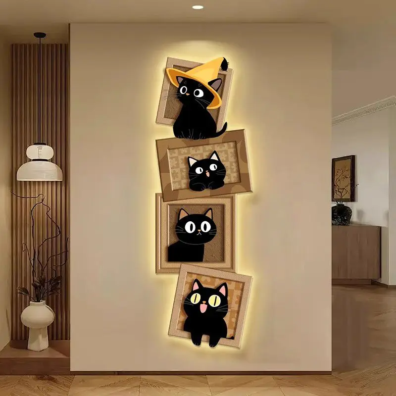 Antique cat decorative painting Interior decoration Led wall hanging lights, living room lights, kitchen, hallway, aisle
Antique cat decorative painting Interior decoration Led wall hanging lights, living room lights, kitchen, hallway, aisle
