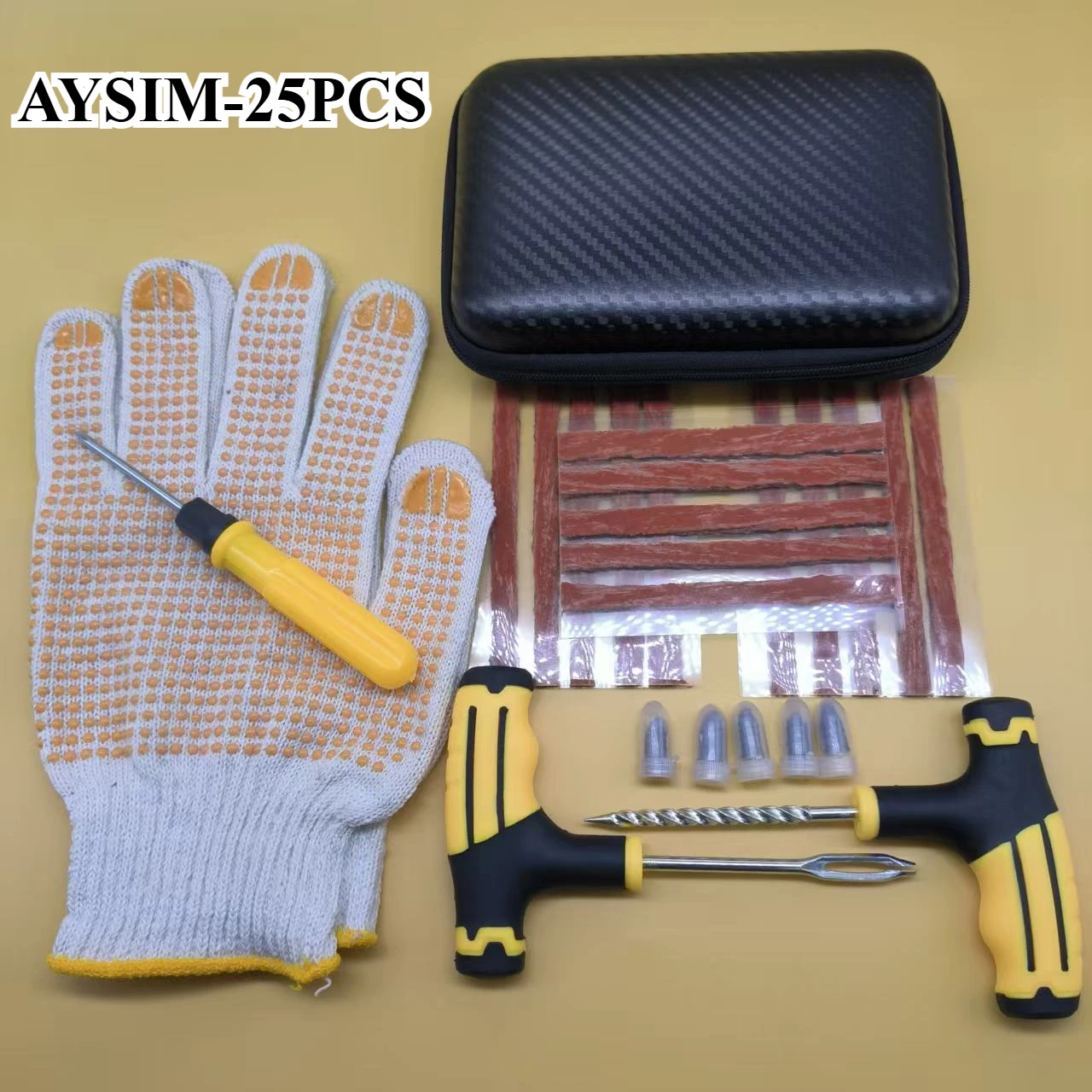 Tire Repair Kit with Quick - Fix Strips, Plugs, and a Durable Carbon - Fiber Case for Cars, Motorcycles, Bikes, Trucks, and RVs
Tire Repair Kit with Quick - Fix Strips, Plugs, and a Durable Carbon - Fiber Case for Cars, Motorcycles, Bikes, Trucks, and RVs