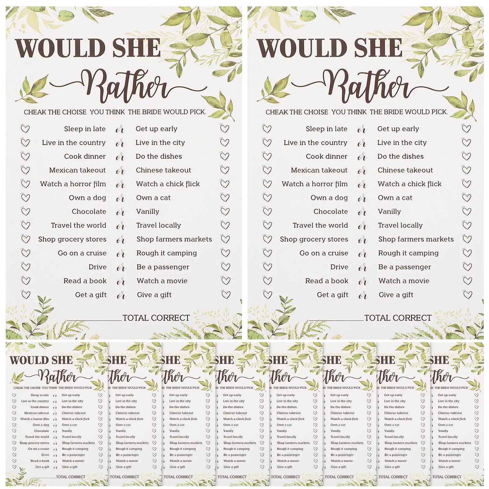 10 Pcs Wedding Favors for Guests Bridal Party Game Modern Shower Games Cards Bachelorette
10 Pcs Wedding Favors for Guests Bridal Party Game Modern Shower Games Cards Bachelorette