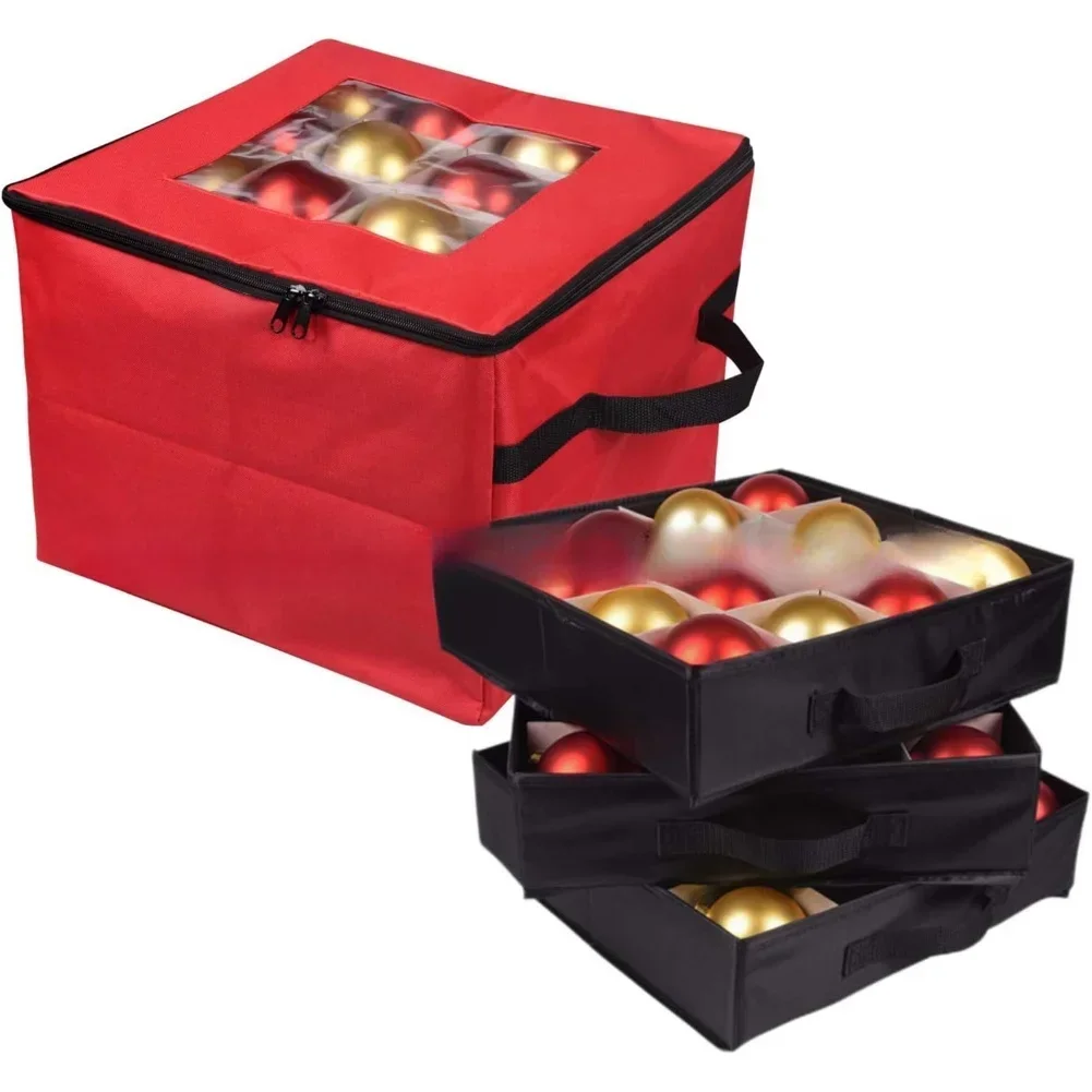 Compact Christmas Ornament Storage Bag Holds Up to 48 Balls with 3 Removable Trays and Dividers for Organized Storage
Compact Christmas Ornament Storage Bag Holds Up to 48 Balls with 3 Removable Trays and Dividers for Organized Storage