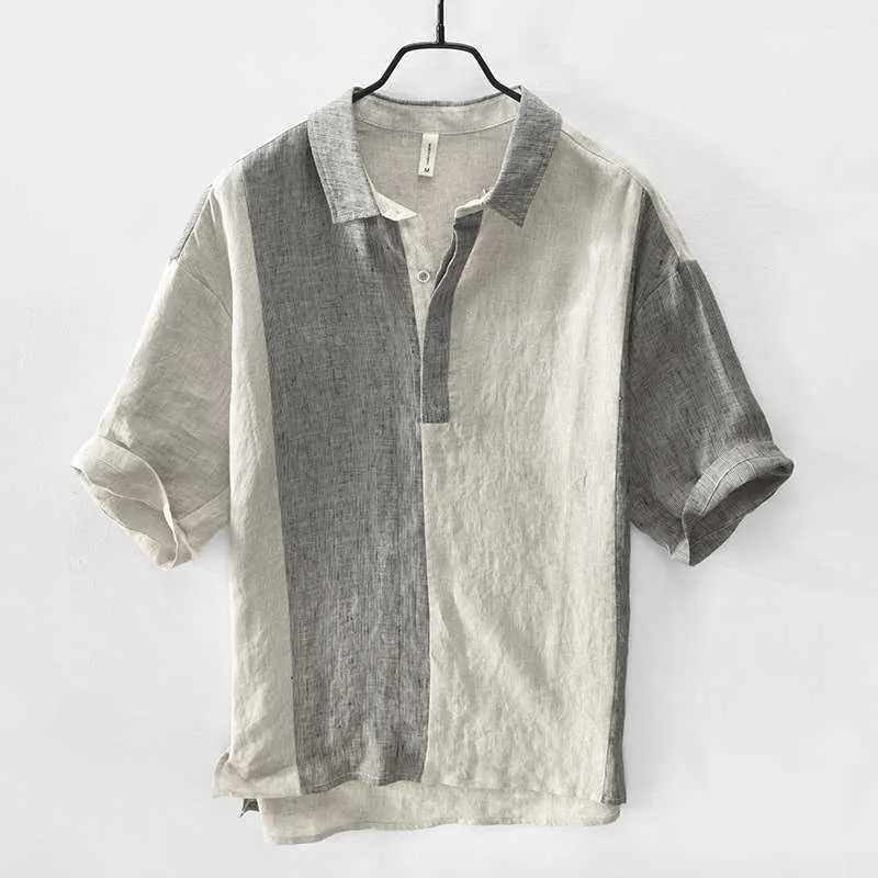 JM075 Men's Linen Shirt Short Sleeve Vintage Style Thin Material Summer Casual Striped Pattern Street Fashion Loose Fit Shirt
JM075 Men's Linen Shirt Short Sleeve Vintage Style Thin Material Summer Casual Striped Pattern Street Fashion Loose Fit Shirt