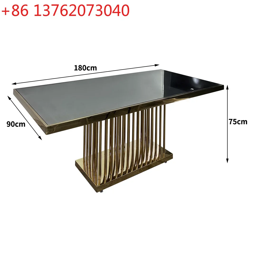 Removable light luxury stainless steel glass rectangular household dining table
Removable light luxury stainless steel glass rectangular household dining table
