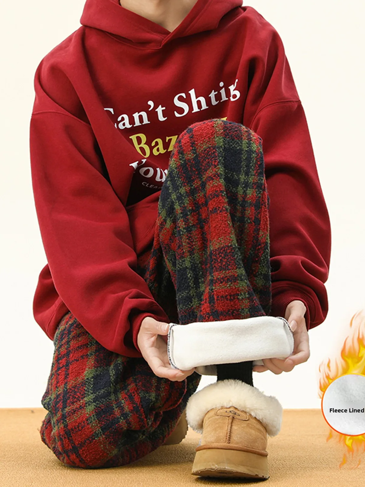American Retro Plaid Men's Casual Pants Autumn Winter Fce Lined Loose Straight Tube Cold Proof Outerwear Cotton Trousers
American Retro Plaid Men's Casual Pants Autumn Winter Fce Lined Loose Straight Tube Cold Proof Outerwear Cotton Trousers