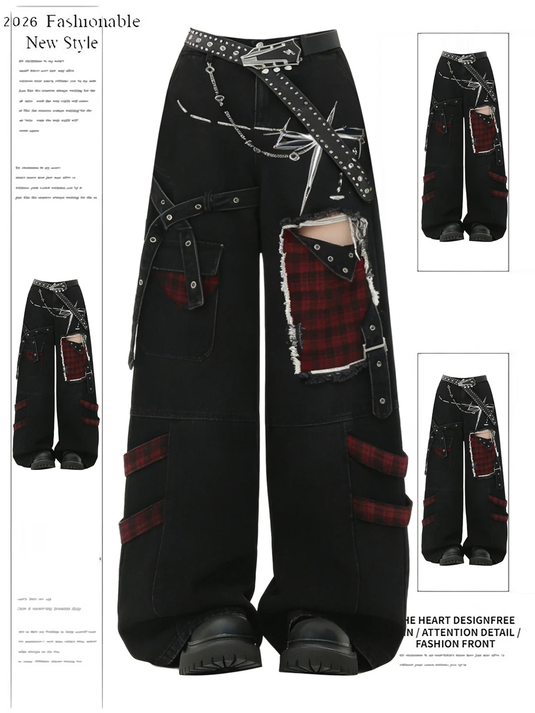 Black Denim Wide Leg Pants Women's Summer New Design Splicing Workwear Trousers High Waist Ripped Jeans Cultural Pants
Black Denim Wide Leg Pants Women's Summer New Design Splicing Workwear Trousers High Waist Ripped Jeans Cultural Pants