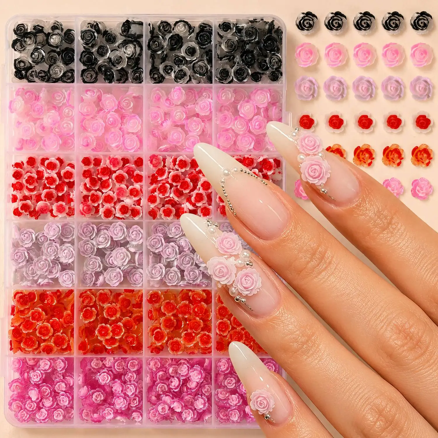 24Grids/Box 3D Embossed Small Flower Nail Charms Natural Color Small Flower Nail Decoration Manicure Decor Flower Nail Parts
24Grids/Box 3D Embossed Small Flower Nail Charms Natural Color Small Flower Nail Decoration Manicure Decor Flower Nail Parts