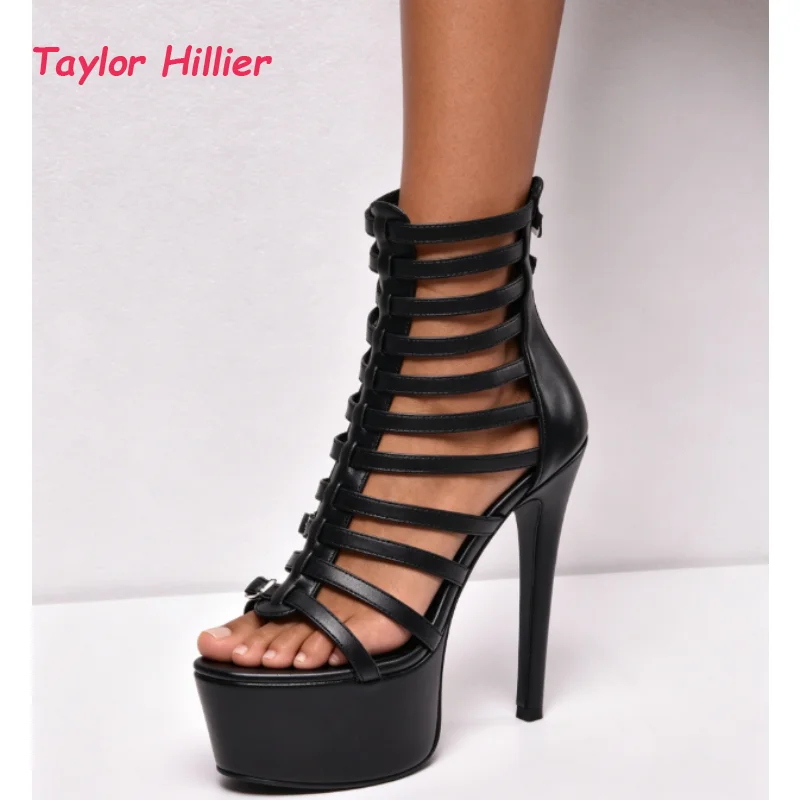 Black Gladiator Platform Stiletto Heels for Women Fashion Cutout Buckle Ankle Pumps Non-slip Zipper Boots 2026 New
Black Gladiator Platform Stiletto Heels for Women Fashion Cutout Buckle Ankle Pumps Non-slip Zipper Boots 2026 New