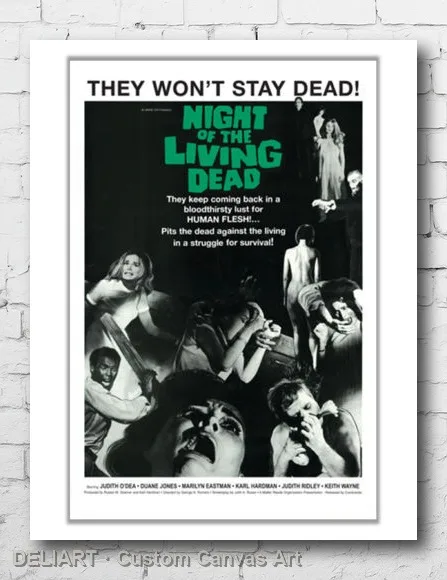 NIGHT OF THE LIVING DEAD - ONE SHEET Canvas Movie Poster CLASSIC HORROR Custom Size Available Home Decor Room Decoration
NIGHT OF THE LIVING DEAD - ONE SHEET Canvas Movie Poster CLASSIC HORROR Custom Size Available Home Decor Room Decoration