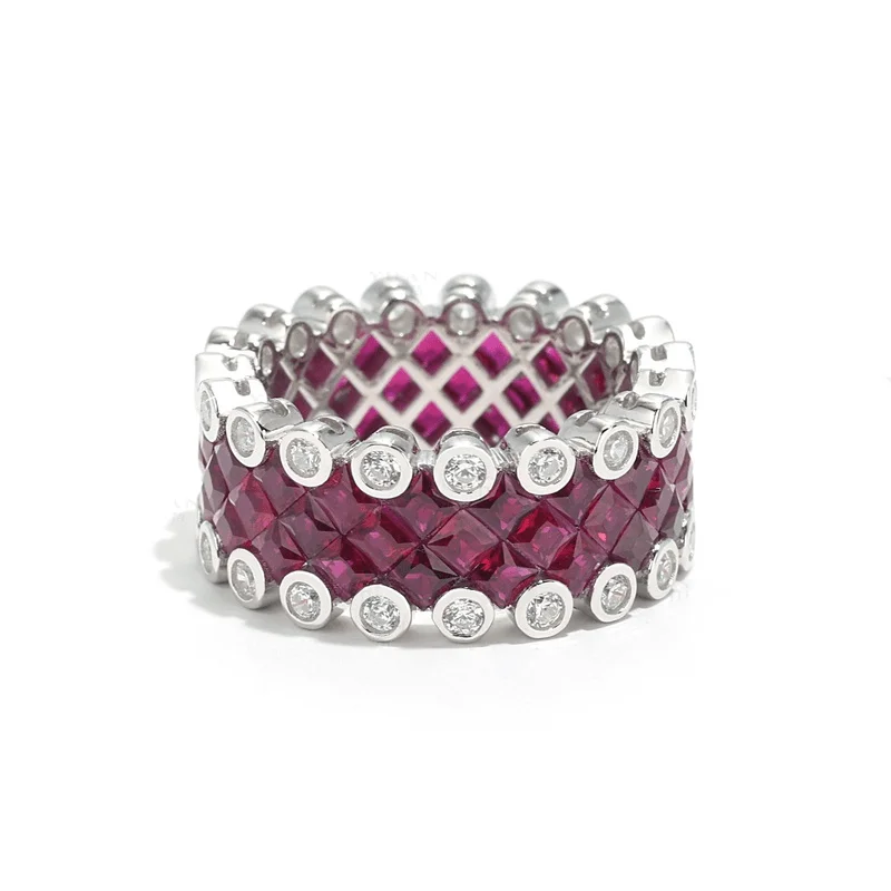 Bellux Fashion Red and White Wide Edition Full Diamond Ring 925 Silver Synthetic Zircon Inlaid Fine Jewelry
Bellux Fashion Red and White Wide Edition Full Diamond Ring 925 Silver Synthetic Zircon Inlaid Fine Jewelry