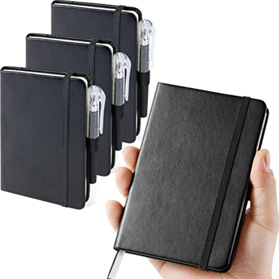 3 Pack Pocket Notebook Small Journal with Pen, 3.7" x 5.7", Mini Notebook for Women Men Work Writing, Hardcover Small Pocket No
3 Pack Pocket Notebook Small Journal with Pen, 3.7" x 5.7", Mini Notebook for Women Men Work Writing, Hardcover Small Pocket No