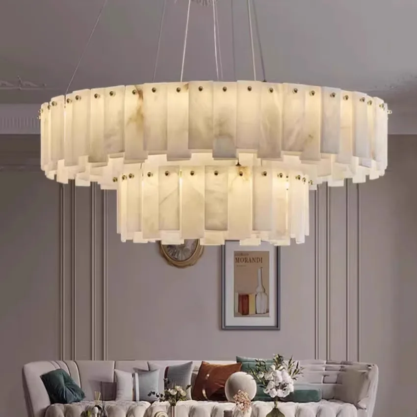 Luxury Brass copper Natural Alabaster Spanish Marble Chandelier lights for Living Dining Room Bedroom Villa round pendand Lights
Luxury Brass copper Natural Alabaster Spanish Marble Chandelier lights for Living Dining Room Bedroom Villa round pendand Lights