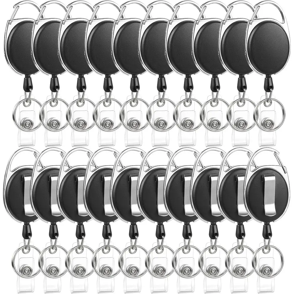 Retractable ID Holder with Carabiner, Heavy-Duty Badge Clip, and Keychain for Work or Office Use
Retractable ID Holder with Carabiner, Heavy-Duty Badge Clip, and Keychain for Work or Office Use