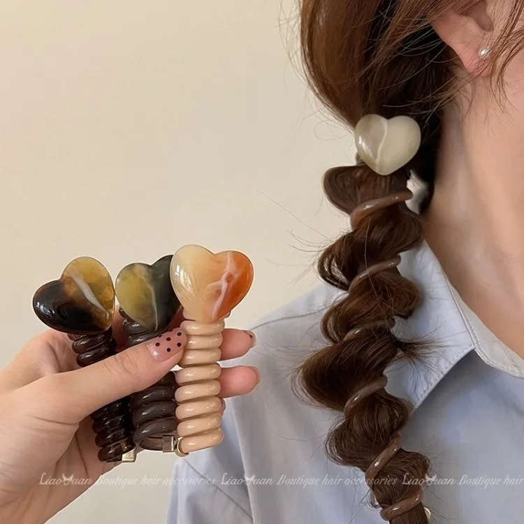 High End Heart Spiral Hair Ties 2025 New Elastic Bubble Braid Ponytail Coils Milk Coffee No Crease Women Girls Gift
High End Heart Spiral Hair Ties 2025 New Elastic Bubble Braid Ponytail Coils Milk Coffee No Crease Women Girls Gift