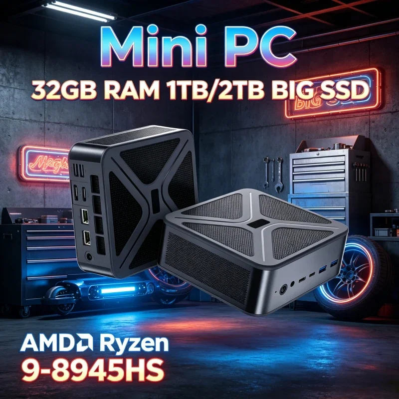 AMD Ryzen 9 8945HS GH8 Mini PC For Gaming & Creator Dual NVMe Expandable Slots DDR5 High Speed RAM WiFi6 BT5.1 8K HDMI 2.1
AMD Ryzen 9 8945HS GH8 Mini PC For Gaming & Creator Dual NVMe Expandable Slots DDR5 High Speed RAM WiFi6 BT5.1 8K HDMI 2.1
