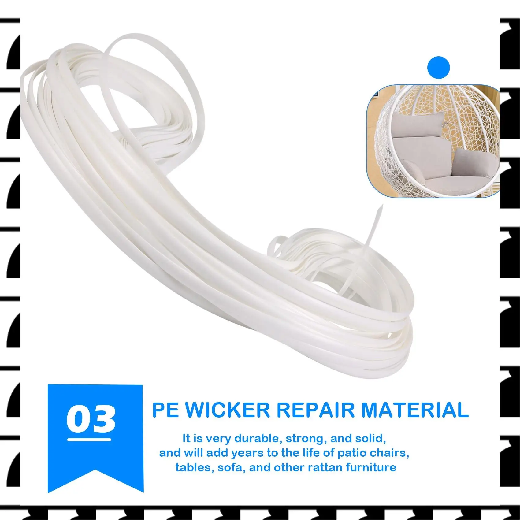 A44U Wicker Repair Supplies Synthetic Rattan Material, Durable Patio Furniture Repair Kit White
A44U Wicker Repair Supplies Synthetic Rattan Material, Durable Patio Furniture Repair Kit White