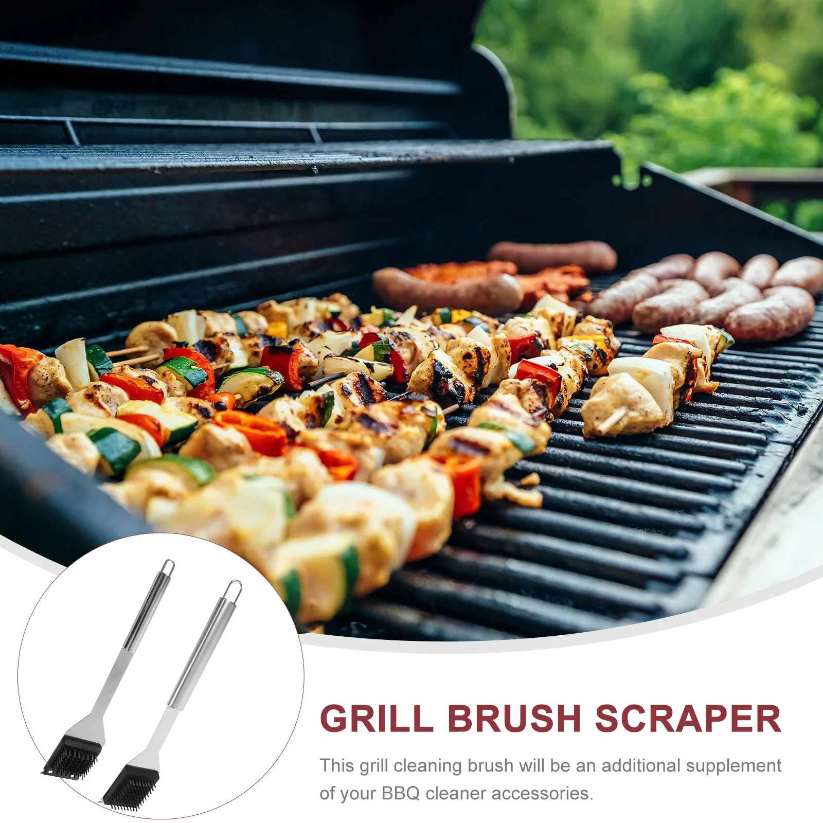 2Pcs BBQ Cleaning Brush Set Barbecue Grill Brush Portable Tools for Camping Outdoor Kitchen Rack Scraper Silver Easy to Use
2Pcs BBQ Cleaning Brush Set Barbecue Grill Brush Portable Tools for Camping Outdoor Kitchen Rack Scraper Silver Easy to Use
