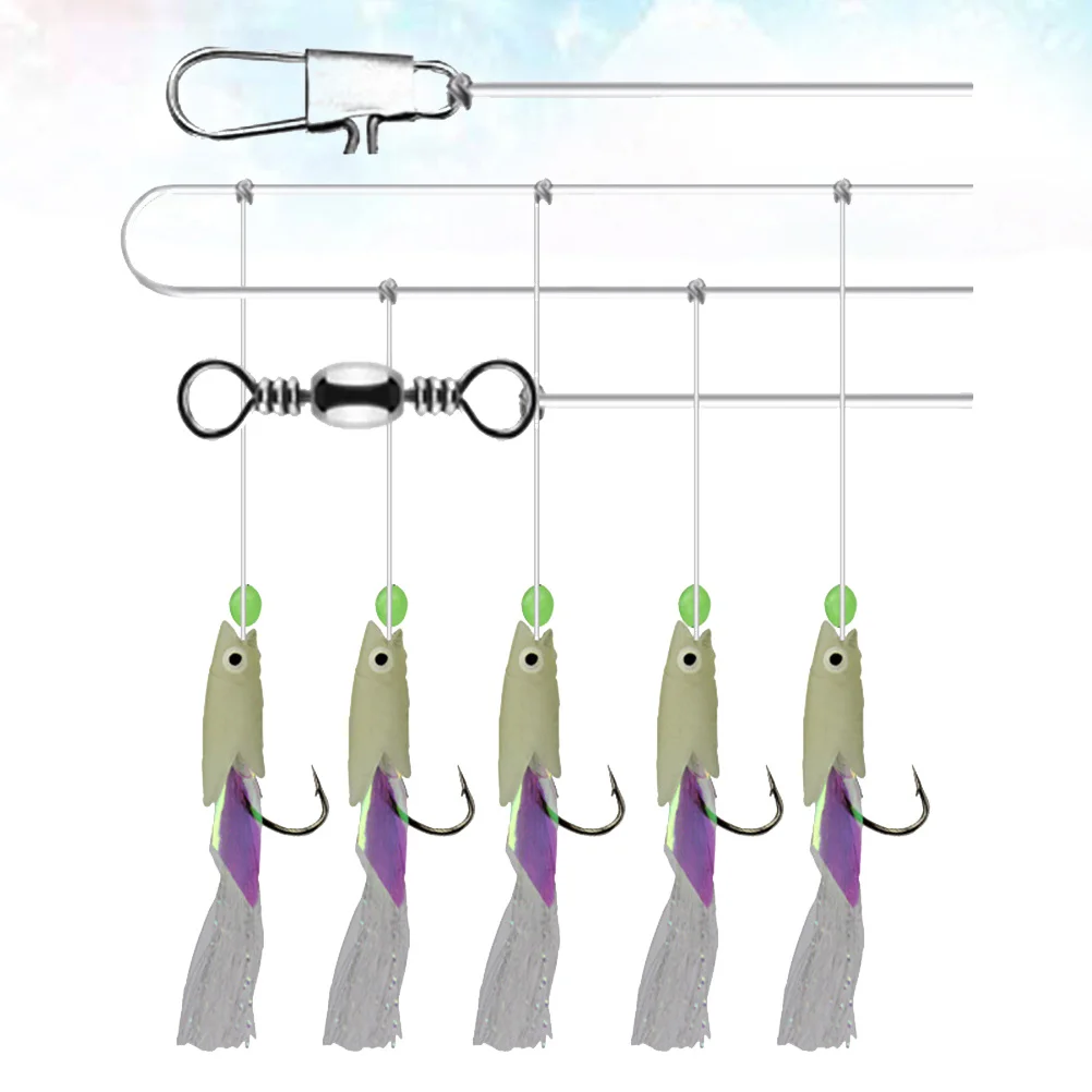 2 Strings Luminous String Fishing Hook Rust Proof Carbon Steel 5-in-1 Design for Professional Sea Mackerel
2 Strings Luminous String Fishing Hook Rust Proof Carbon Steel 5-in-1 Design for Professional Sea Mackerel