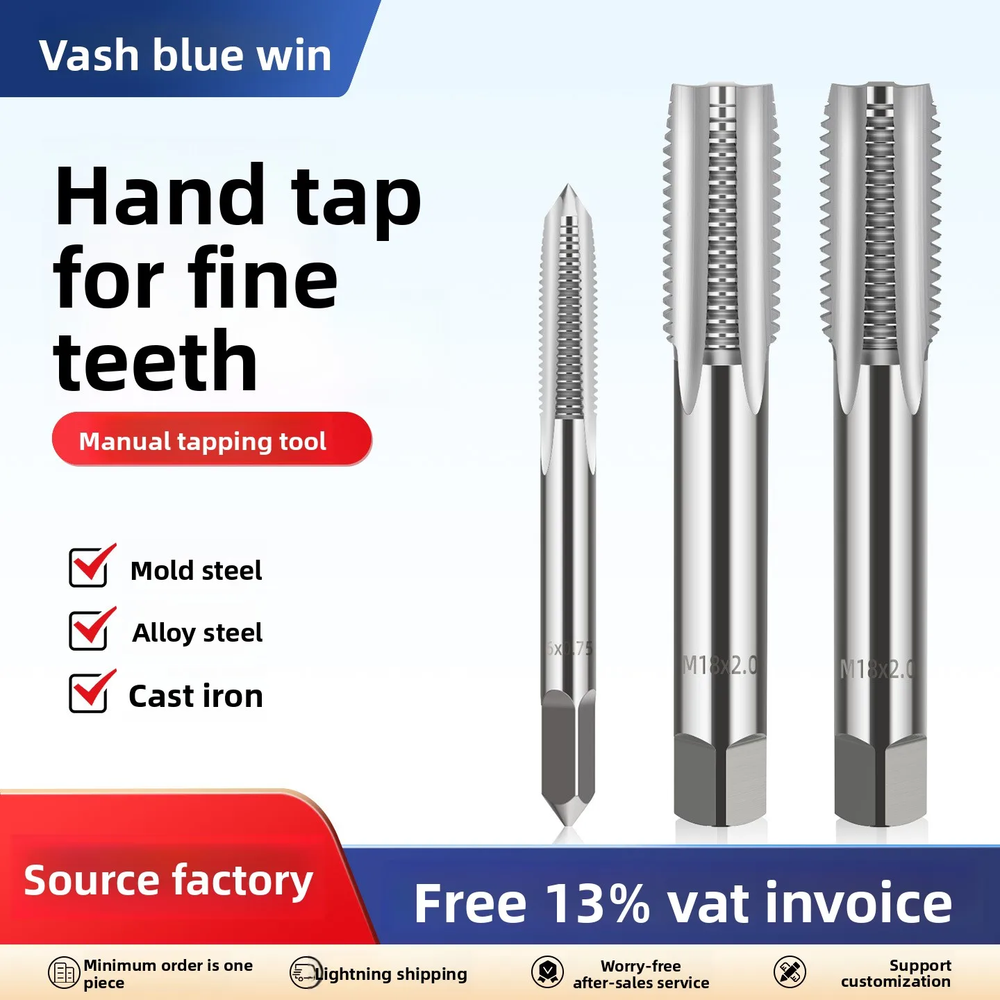 1pc Right Hand Machine Plug Tap Metric Thread Screw Tap Drill M2-M20 HSS Metalworking Threading Hand Tools
1pc Right Hand Machine Plug Tap Metric Thread Screw Tap Drill M2-M20 HSS Metalworking Threading Hand Tools
