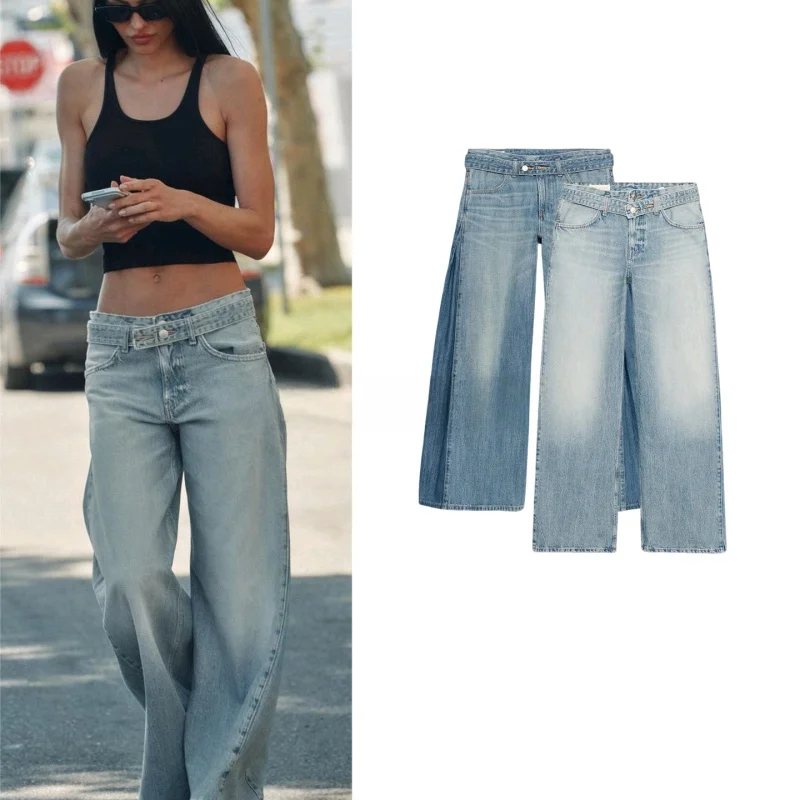 Spring Summer New Women's Jeans Belted Mid-Waist Zipper Style Pleated Design Metal Button Straight Leg Moderate Stretch
Spring Summer New Women's Jeans Belted Mid-Waist Zipper Style Pleated Design Metal Button Straight Leg Moderate Stretch