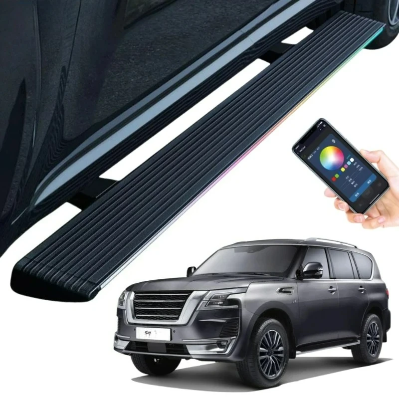 Factory Direct Sales Suitable ForNissan Patrol Y62 Aluminum Electric Automatic Retractable Side Foot Pedal with LED Light
Factory Direct Sales Suitable ForNissan Patrol Y62 Aluminum Electric Automatic Retractable Side Foot Pedal with LED Light